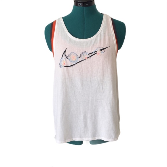 Nike Running Backless Dri-Fit White Tank, Medium - Picture 2 of 14